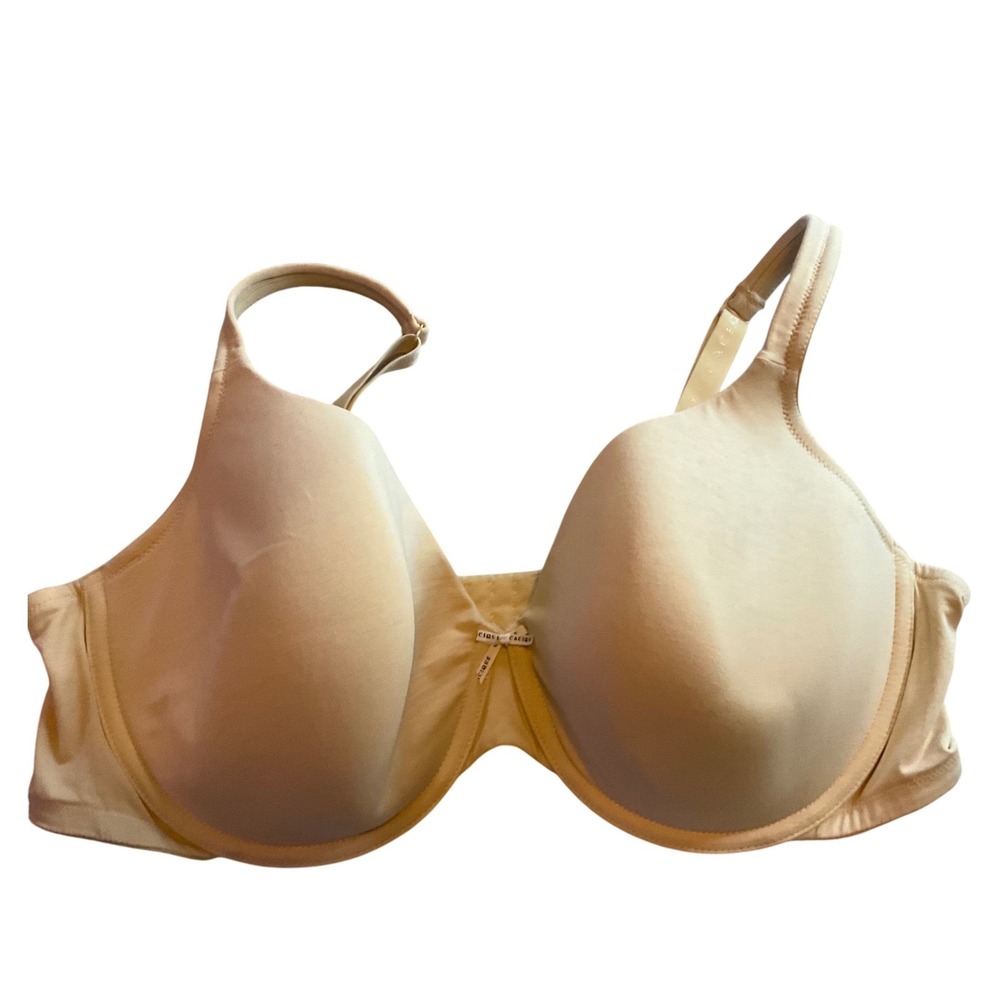 Cacique Lightly Lined T Shirt Bra 46DD Beige Full‎ Coverage Everyday Comfort